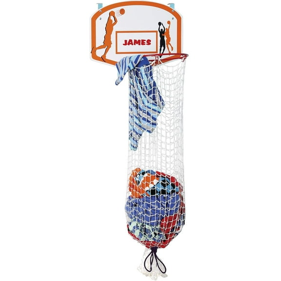 Bundaloo Hanging Basketball Laundry Hamper, Orange