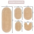 thumbnail image 5 of Home Weavers Hampton Crochet Bath Mat 100% Cotton Reversible Bathroom Rug Set Machine Washable Bathroom Rug, Bath Rug, U Shaped Contour, Runner, Bathroom Rug, Linen Color 5 Piece Bath Carpet set, 5 of 9