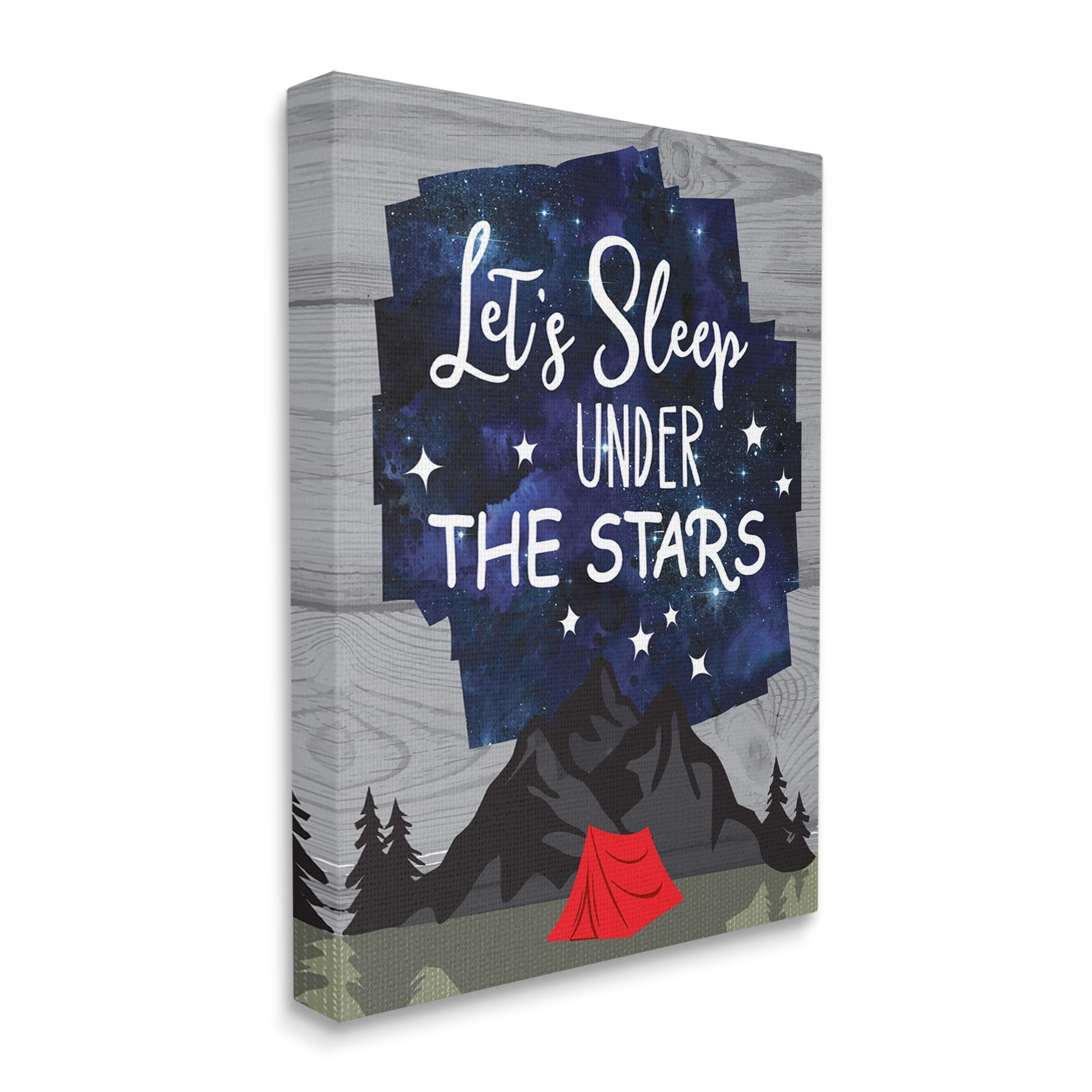 Stupell Industries Sleep Under the Stars Mountain Camping Tent Grain Pattern Canvas Wall Art, 30 x 40, Design by Linda Birtel