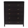 thumbnail image 4 of CorLiving Boston Modern Engineered Wood Tall 5 Drawer Adult Dresser with Interlocking Drawers, Black, 4 of 13