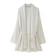 thumbnail image 3 of HH TRAF Moda femenina Kimono Mangas largas Textura Encaje Decorar Blusas plisadas Mujer Versátil Sólido Camisa delgada Top Mujer, 3 of 5