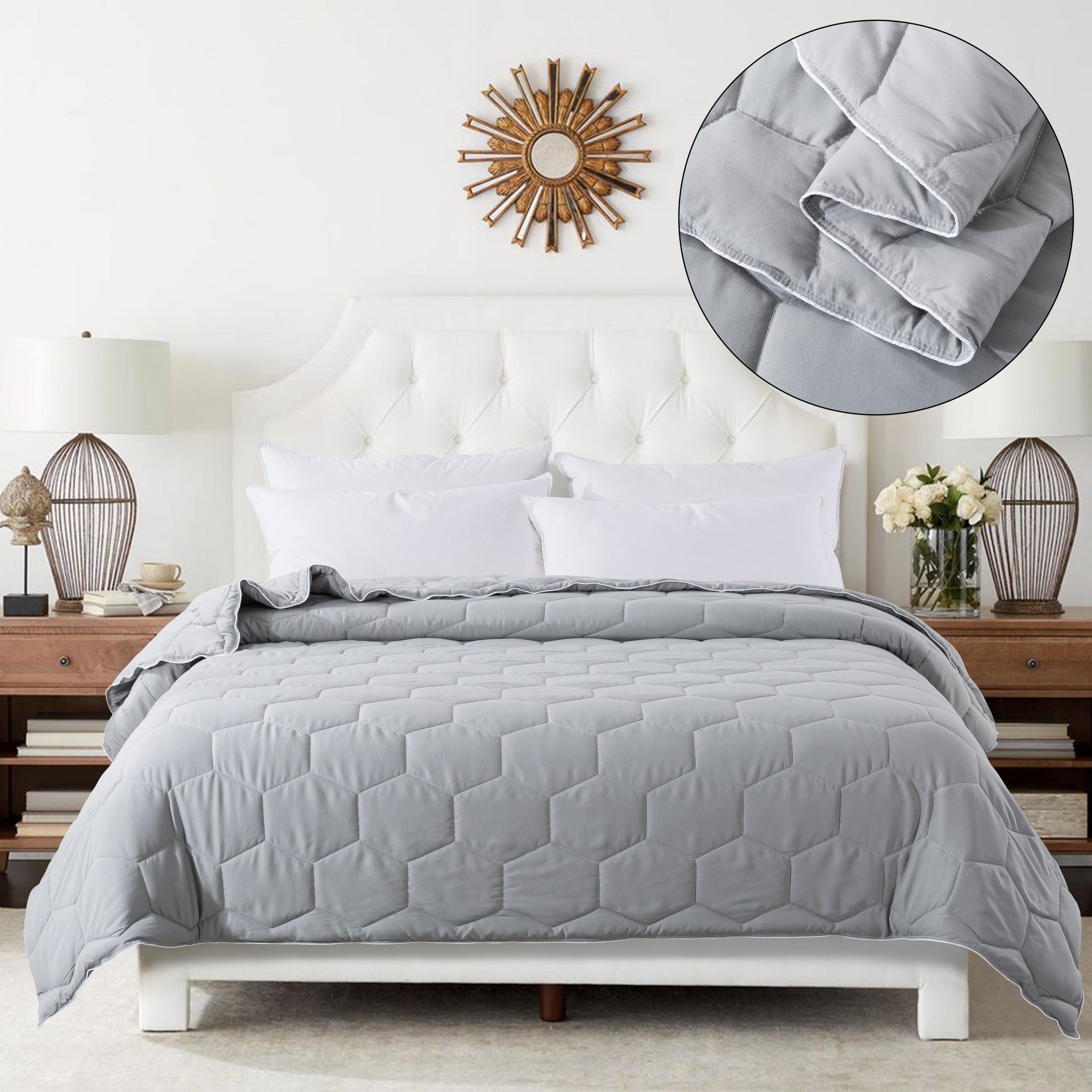 Cozy Down Alternative Comforter - Reversible&nbsp;- Glacier Grey - Full/Queen