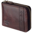thumbnail image 1 of Wallet for Men Leather Zipper Bifold Wallet RFID Blocking Credit Card Holder with Gift Box Brown, 1 of 10
