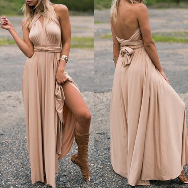 Sexy Women Multiway Wrap Convertible Boho Maxi Club Red Dress Bandage Long Dress Party Bridesmaids Infinity Robe Longue FemmeS Gao Jinjia LED