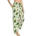 thumbnail image 2 of Uemuo Green Avocado Pattern Women's Wide Leg Palazzo Lounge Pants with Pockets Light Weight Loose Comfy Casual Pajama Pants-X-Large, 2 of 9