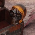 thumbnail image 2 of Natural Crystal Skull Semi precious Fine Carved Innovative Ghost Head Stone(Tiger-eye Stone), 2 of 8