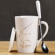 thumbnail image 4 of Matsuzay Taza de cerámica de constelaciones blancas, gran capacidad para los antojos de café, taza de café con tema de constelaciones Cocina y Comedor acuario blanco, 4 of 6