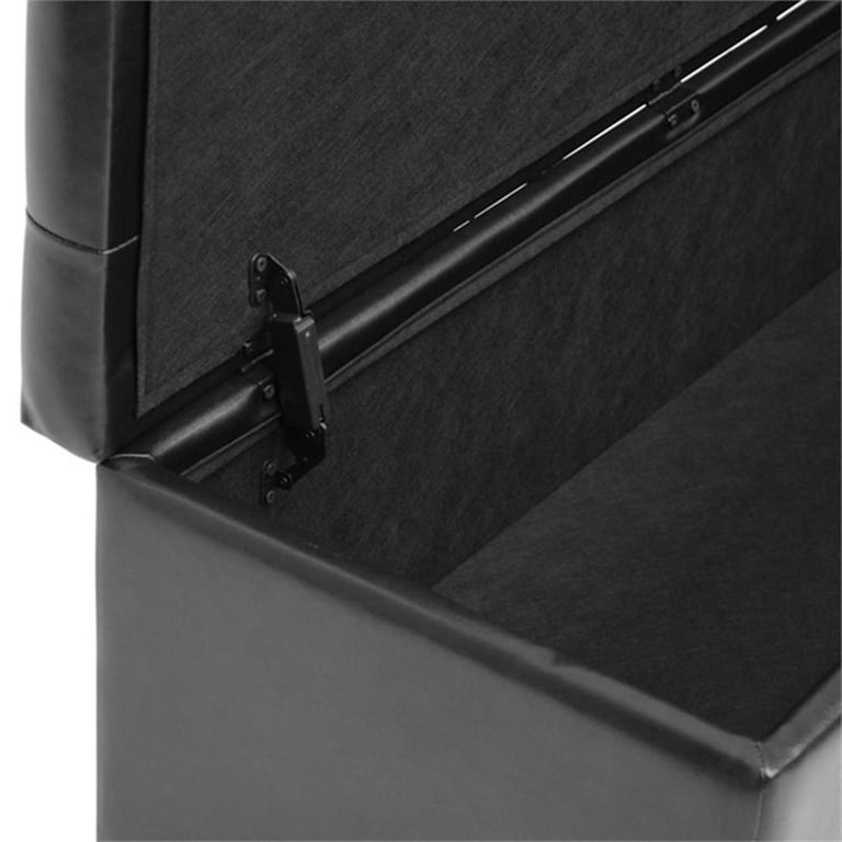 Baxton Studio Roanoke Contemporary Storage Ottoman, Black photo 3