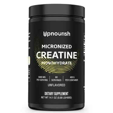 Micronized Creatine Monohydrate Powder 400 G - Unflavored Vegan Creatine Powder for Pre Workout, Muscle Building - Pure Creatine For Women and Men - Instantized Creatine Supplement, 80 servings