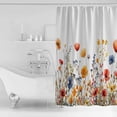 thumbnail image 4 of Beautiful Floral Shower Curtain Set – Summer Colorful Wildflower Plant – Waterproof Durable Polyester Fabric – Fits Perfectly to Any Bathroom Decor (72"x72) – Add Vibrancy and Freshness, 4 of 6