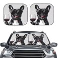 thumbnail image 2 of Fotbe Cool French Bulldog Wine 2-Piece Car Windshield Sun Shade | Sun Blocker for Car Windshield | Foldable Automotive Interior Accessories for Sun Protection-Small, 2 of 6