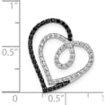 thumbnail image 3 of 14K White Gold Black And Diamond Entwined Heart Chain Slide Made In India pm4919-040-wa, 3 of 5