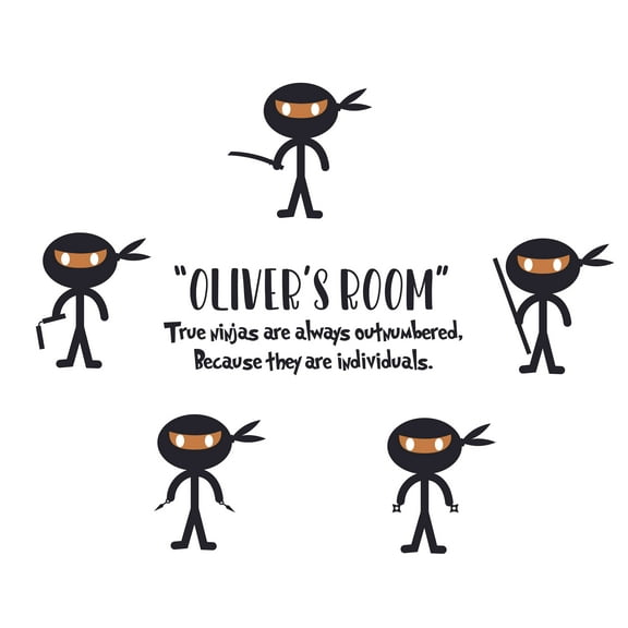 ANIME - Easy To Apply Kids Bedroom Nursery Customized Name Stick Figures Decoration Different Karate Martial Arts Gym s Design Vinyl Wall Decal Sticker - Anime Art Wall Sticker 10" x 8"