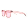 thumbnail image 6 of Feminine Simple Clean Minimal Plastic Horn Rim Retro Fashion Sunglasses Pink, 6 of 8