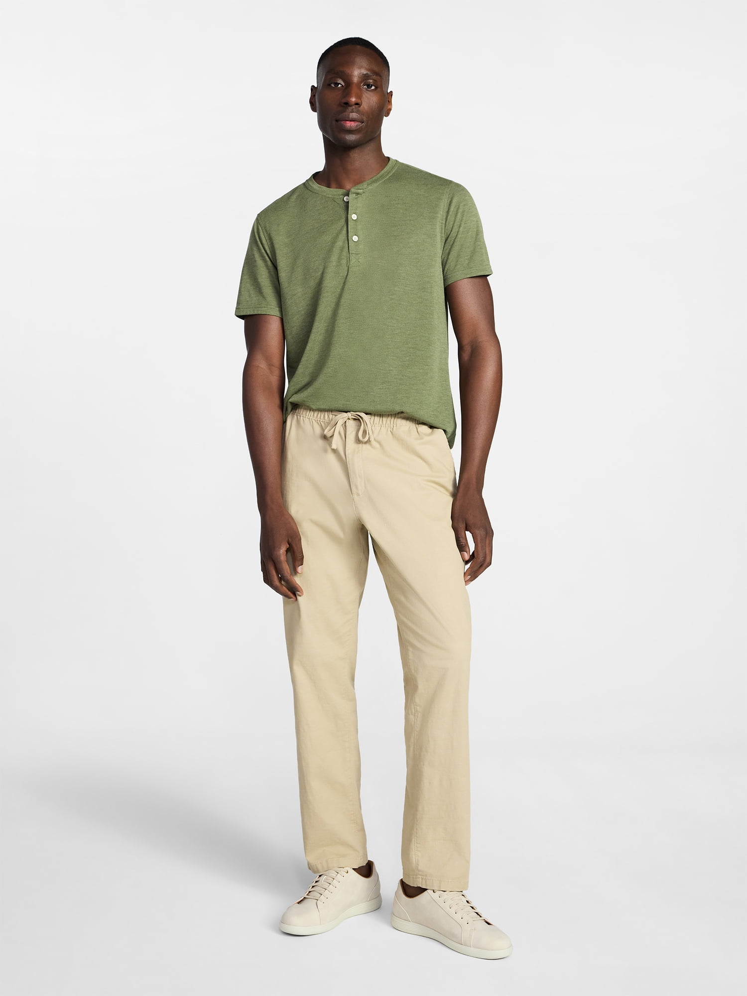 George Men's & Big Men's Relaxed Fit Knit Cloth Henley Shirt with Short Sleeves, Sizes XS-5XL