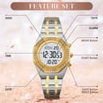 thumbnail image 6 of SKMEI Women's Digital Watch Stainless Steel Watch for Women Waterproof Dual Time Date Gift for Women, 6 of 10