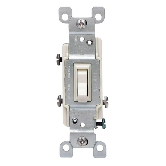 Switch Leviton 1453-2TM, 15 A, 120 V, 3 vías AC, silencioso, paquete de 6