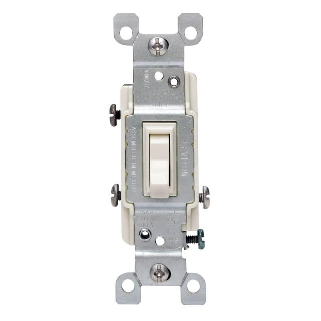 Switch Leviton 1453-2TM, 15 A, 120 V, 3 vías AC, silencioso, paquete de 6