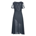 thumbnail image 4 of FYEGRE Robes Formelles pour Femmes Invitées de Mariage avec Fente Cocktail Élégante Dentelle Longue Robe de Bal Gris m, 4 of 6