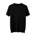 thumbnail image 5 of Arlun Women's Short Sleeve V-Neck Sweaters Casual Lightweight Solid Color Knit Sweater Soft Comfortable Base Layer Pullover Tops Black3 XXL, 5 of 5
