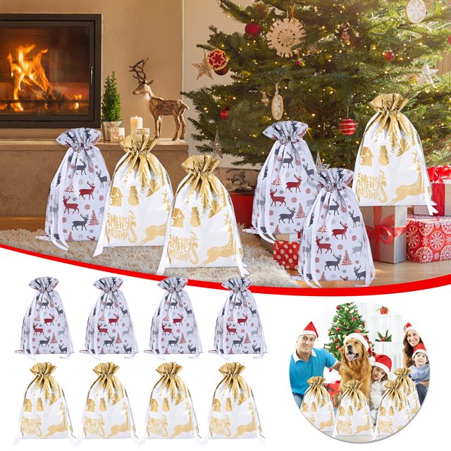 Bolsa de regalo de Navidad Bolsa de regalo con cordón Bolsa de papel de aluminio de Navidad Bolsa de regalo de Navidad Wmkox8yii HFSH2836
