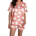 thumbnail image 3 of JIANLAI Women Halloween Pajama Set 2 Piece Short Sleeve Button‑Front Loungewear Outfit For Halloween And Daily Lounging, 3 of 8