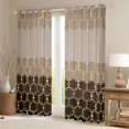 thumbnail image 2 of Erosebridal Gold Minimalist Hexagon Blackout Curtains Set of 2 (52x84 Each) For Teens,Boys Girls Geometric Honeycomb Window Curtains,Black Brown Gold, 2 of 6