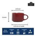thumbnail image 2 of 10 Strawberry Street Wazee Matte – 4.75"/22 Oz Oversized Mug - Set of 6 - Red, 2 of 6