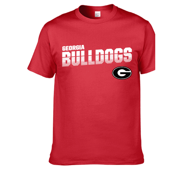 Brand New Georgia Diced Name Design Lightweight Short-Sleeve T-Shirt, 100% Cotton(Youth Small), Official Bulldogs Logo/Colors