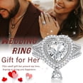 thumbnail image 5 of Beautlace Heart Wedding Engagement Rings Set,3.3 Carat AAAAA Cz Bridal Ring Set 925 Sterling Silver Heart Promise Band Ring for Women Her-Size 8, 5 of 13