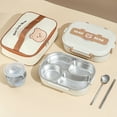 thumbnail image 4 of Yucurem 304 Stainless Steel Bento Boxes Thermal Lunch Cases Tableware Kitchen Essentials (Lunch Box Bag), 4 of 6