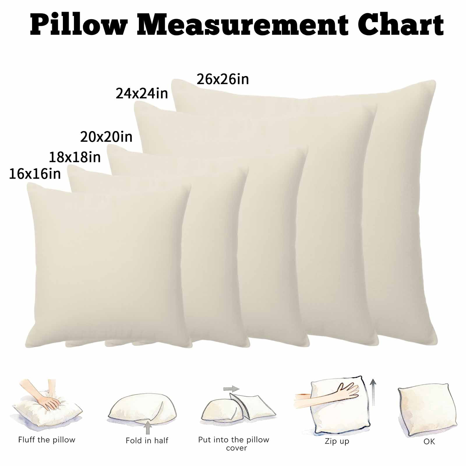 Cream Pillow Covers 24x24 Inch, Farmhouse Solid Beige Color Modern Art Linen Pillowcase with Invisible Zipper, Decorative Throw Pillow Covers Cushion Case for Couch Sofa Bed Living Room