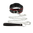 thumbnail image 1 of Tachiuwa Réglable Coussin en Cuir Collier Choker avec Chaîne Laisse Amovible Noir + Rouge, 1 of 7