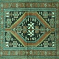 thumbnail image 1 of Ahgly Company Indoor Square Persian Turquoise Blue Traditional Area Rugs, 4' Square, 1 of 4