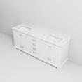 thumbnail image 6 of 80 In. White Vanity With Marble Countertop & Solid Wood Cabinetry Double Bath In., Top Shelf, 6 of 7