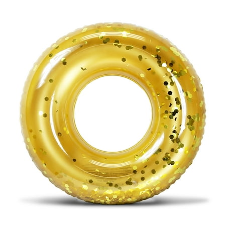 - CoTa Global Inflatable Pool Float Party Tube Accessory Gold Confetti 36 Inches, Premium Elegant Heavy Duty Vinyl Flotation Pool Toy, For the Beach, Party, Vacation, UV Resistant #201002