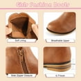 thumbnail image 5 of HOMEHOT Girls Ankle Boots Zipper Low Heels Dressing Shoes Little Kid Size 12 Brown Female, 5 of 6