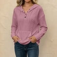 thumbnail image 3 of LIaqionyy Womens Hoodie Oversized Sweatshirt Casual Long Sleeve Drawstring Pullover Tops Textured Fall Winter Clothes, 3 of 8