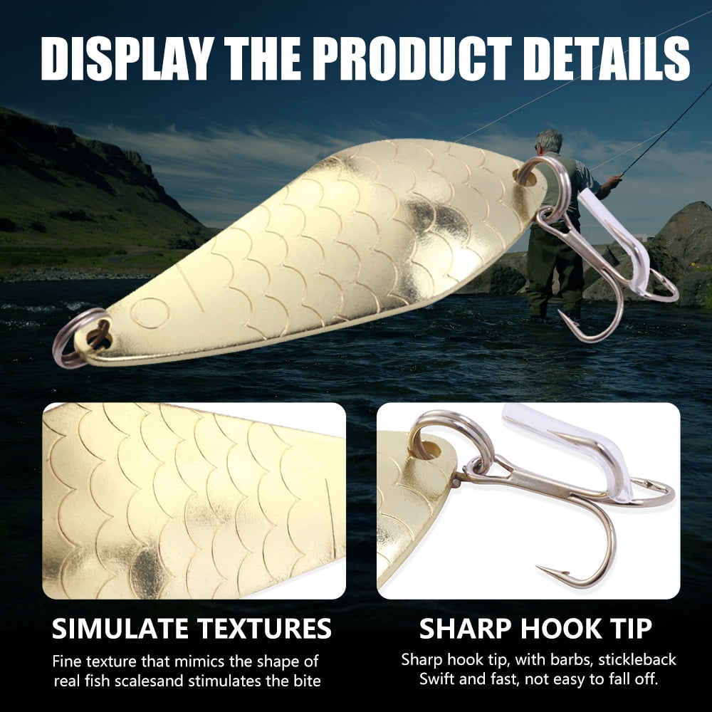 Fishing Lures,Fishing Spoons,Trout Lures,Bass Lures, 9PCS Hard Fishing Lures Jigging Bait with Treble Hooks,  3/4oz