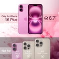 thumbnail image 2 of JETech Case for iPhone 16 Plus 6.7-Inch, Shockproof Phone Bumper Cover, Solid Color Matte TPU Frame, Anti-Scratch Clear Back (Pink), 2 of 6