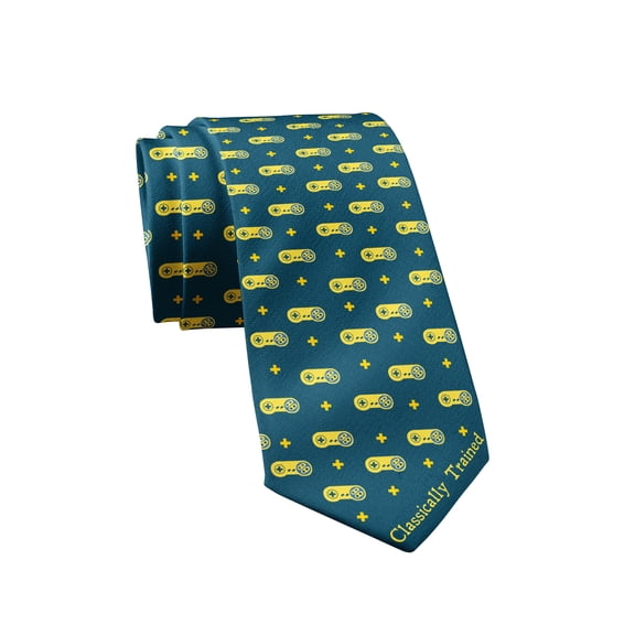 Classically Trained Necktie Novelty Ties for Men Video Game Tie Nerdy Necktie Funny Ties