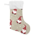 thumbnail image 2 of SKYSONIC Christmas Stocking Set of 2, Christmas Gnome Xmas Stockings and Plush Fur Cuff Stockings Fireplace Decorations for Family Holiday Xmas Party Decorations, 2 of 7