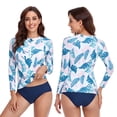 thumbnail image 2 of Women 2 Piece Rash Guard with Bottom Long Sleeve Zipper Swimsuit UPF 50 Bathing Suit -XL, 2 of 2