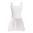 thumbnail image 6 of Girls Tank Skirted Dance Leotard with Square Neck,Ballet Dress Bodysuit, 6 of 8
