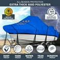 thumbnail image 3 of Knox CCC24-PB 22-24 ft. 600D Waterproof Center Console Boat Cover with Built-in Outboard Motor Cover, Pacific Blue - 116 in. Beam, 3 of 7