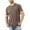 Coffee, variant on European Solid Color Base Layer Shirt for Men Lightweight Stretch Casual Loose Fit Comfortable Business and Sports Round Neck Short Sleeve Tee