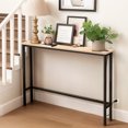 thumbnail image 1 of Ktaxon 39" Narrow Console Sofa Table with Power Outlets and USB Ports, Long Couch Table with Metal Frame and Charge Station with 4.9ft Extension Cord, Walnut, 1 of 10