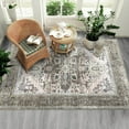 thumbnail image 6 of 9x12 Area Rug Washable Vintage - Soft Traditional Rugs Large Non Slip Backing Low Pile Farmhouse Oriental Retro Carpet Dining or Home - Brown, 6 of 8