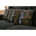 thumbnail image 2 of Ambesonne Exotic Throw Pillow Cover 4 Pack, Wooden Bridge Forest, 24", Green Brown White, 2 of 6