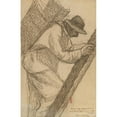 thumbnail image 2 of Henri Martin 13x18 Black Ornate Wood Framed Double Matted Museum Art Print Titled - Workman on a Ladder, 2 of 5